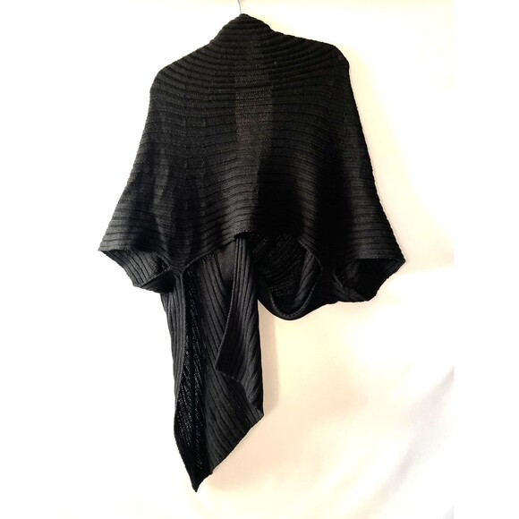 Chico's women's black shawl two way with knit loop size L/XL - Picture 2 of 8
